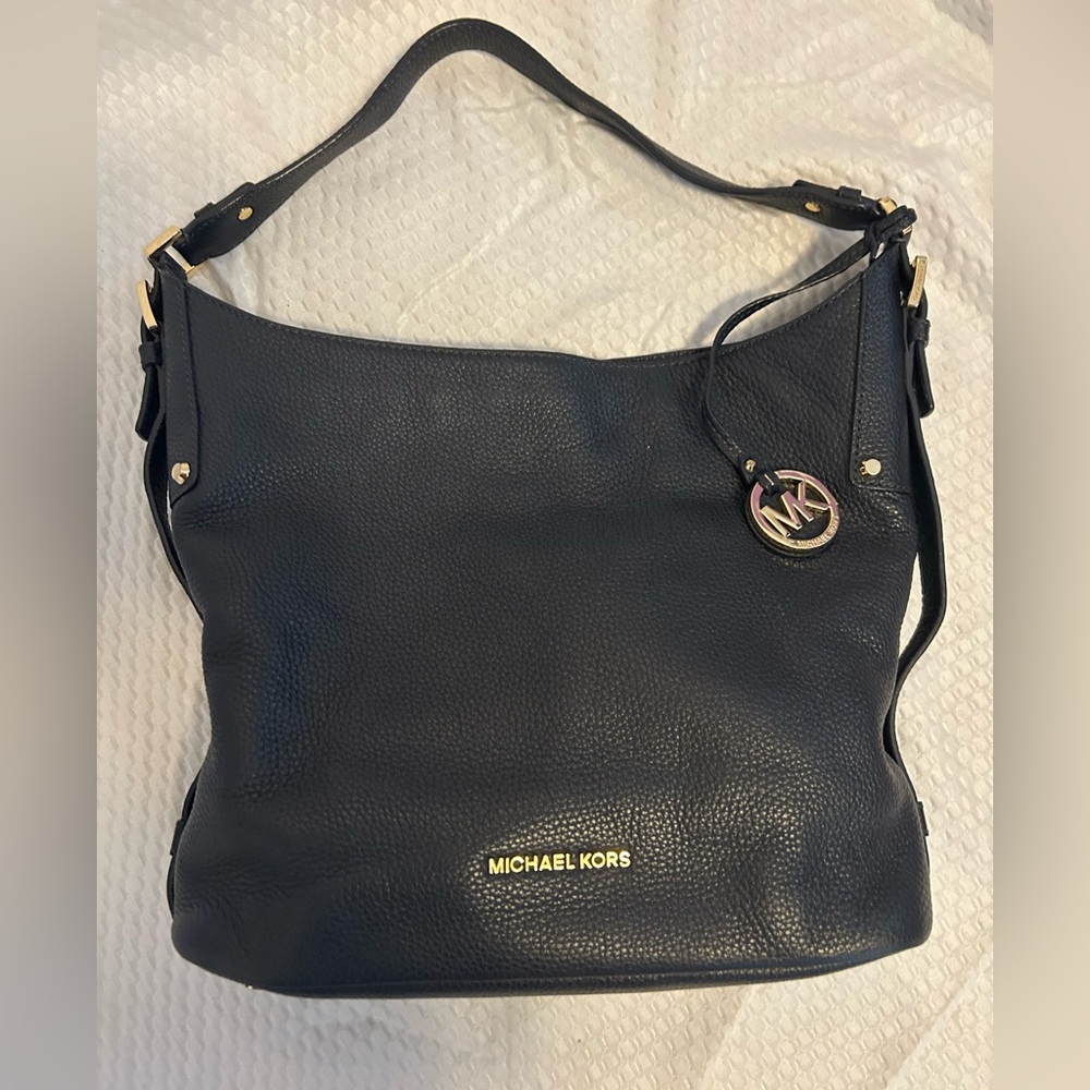Michael Kors Navy Leather Hobo Bag